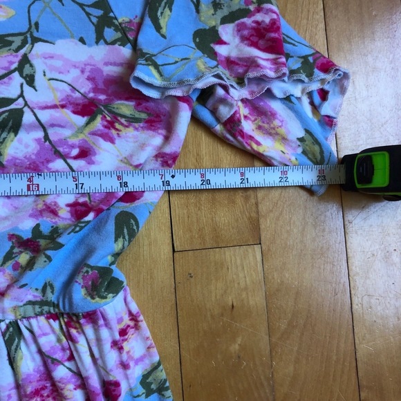 SMALLSHOW Maternity Dress Womens Size XL Blue Floral Flared Sleeve Flowy Casual - Picture 6 of 9